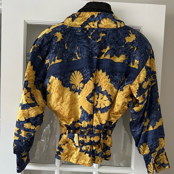 BOGNER Vintage 80s 90s Reversible Ski Jacket Versace Style Print Pattern - Picture 5 of 10